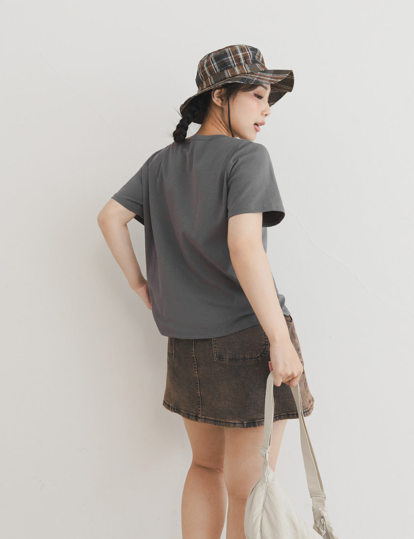 V-Neck Multicolor Plus Size Comfy Slim Tee