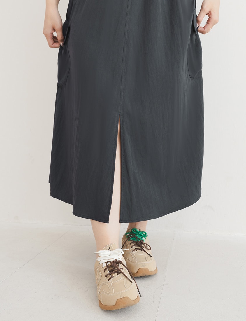 Chic Cargo Pocket Plus Size Overall Dress
