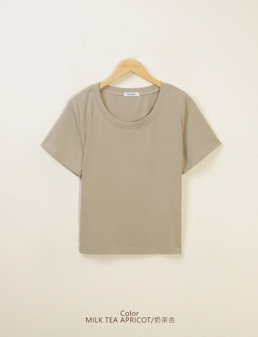 Silky Cool Liquid Touch Cotton Short Sleeve Plus Size Tee