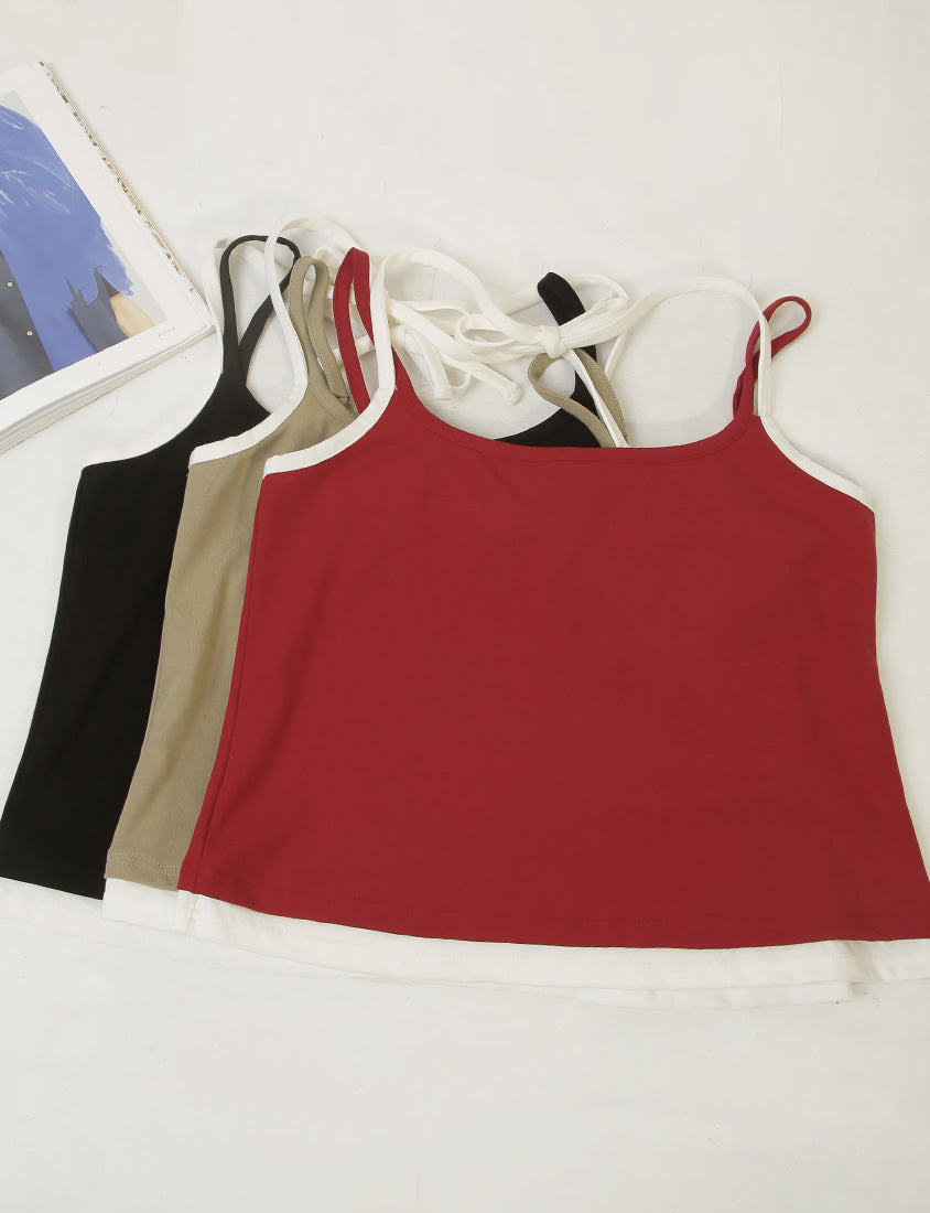MUA! Chic Contrast Plus-Size Halter Neck Tank