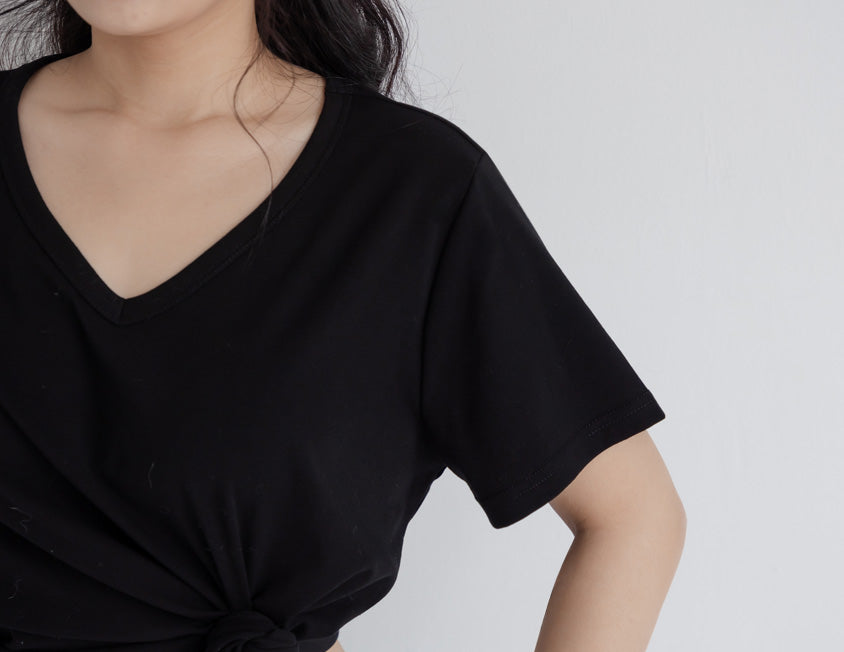 V-Neck Multicolor Plus Size Comfy Slim Tee