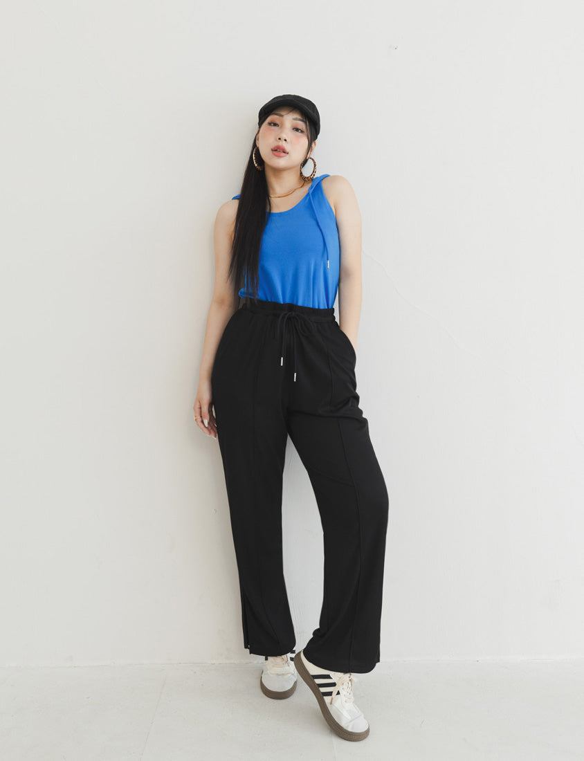 MUA! Ribbed Slimming Slit-Hem Plus Size Pants