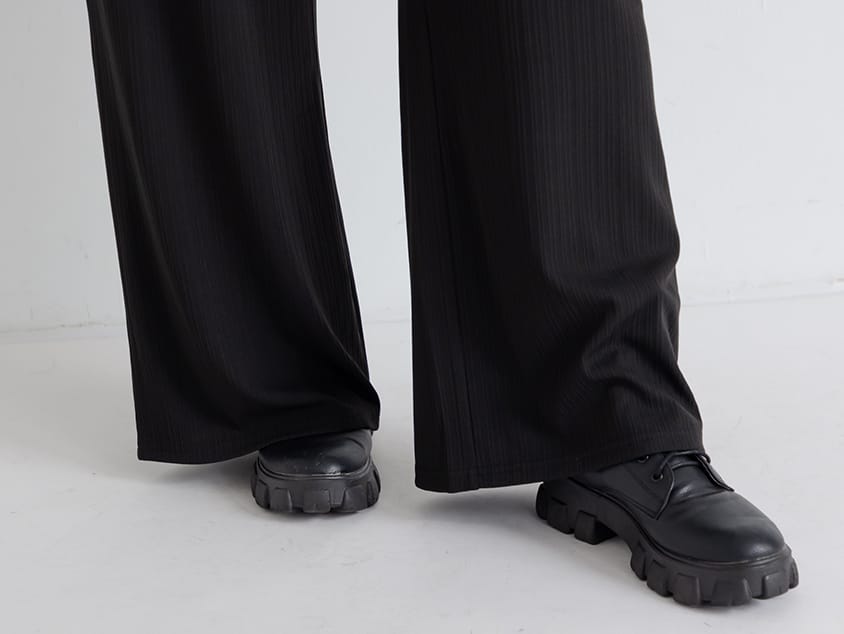 Hip-Contouring Comfy Ribbed Slimming Plus Size Wide Leg Pants