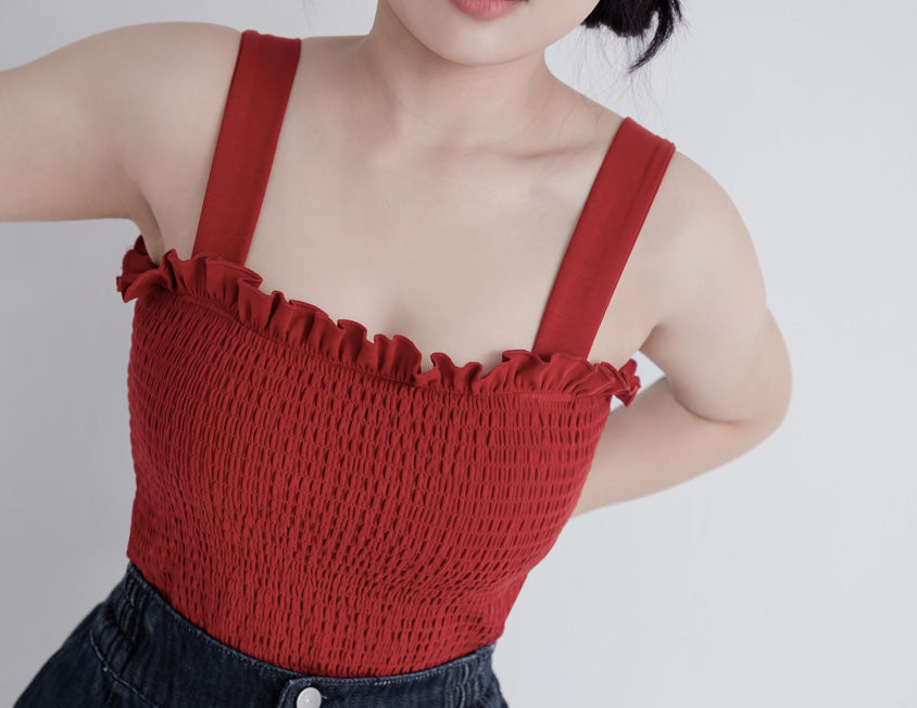 Matte Breezy Bubble Hem Plus Size Bra Camisole (With Padding)