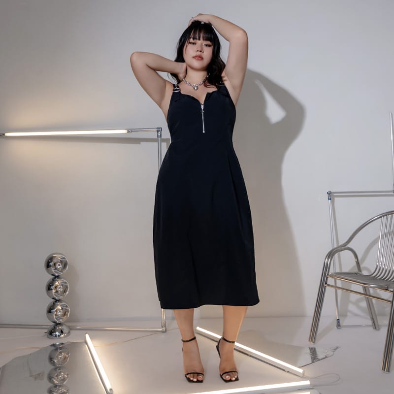 MUA! Adjustable Cargo Zip-Up Plus Size Cami Dress