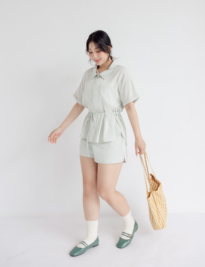 Airy Silky Linen Blend Shorts