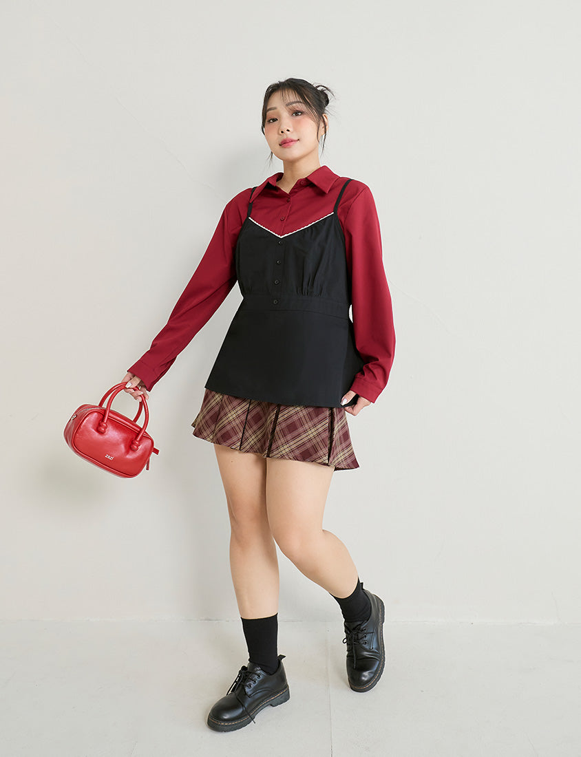 Lace V-Neck Adjustable Waist Plus Size Tank Top