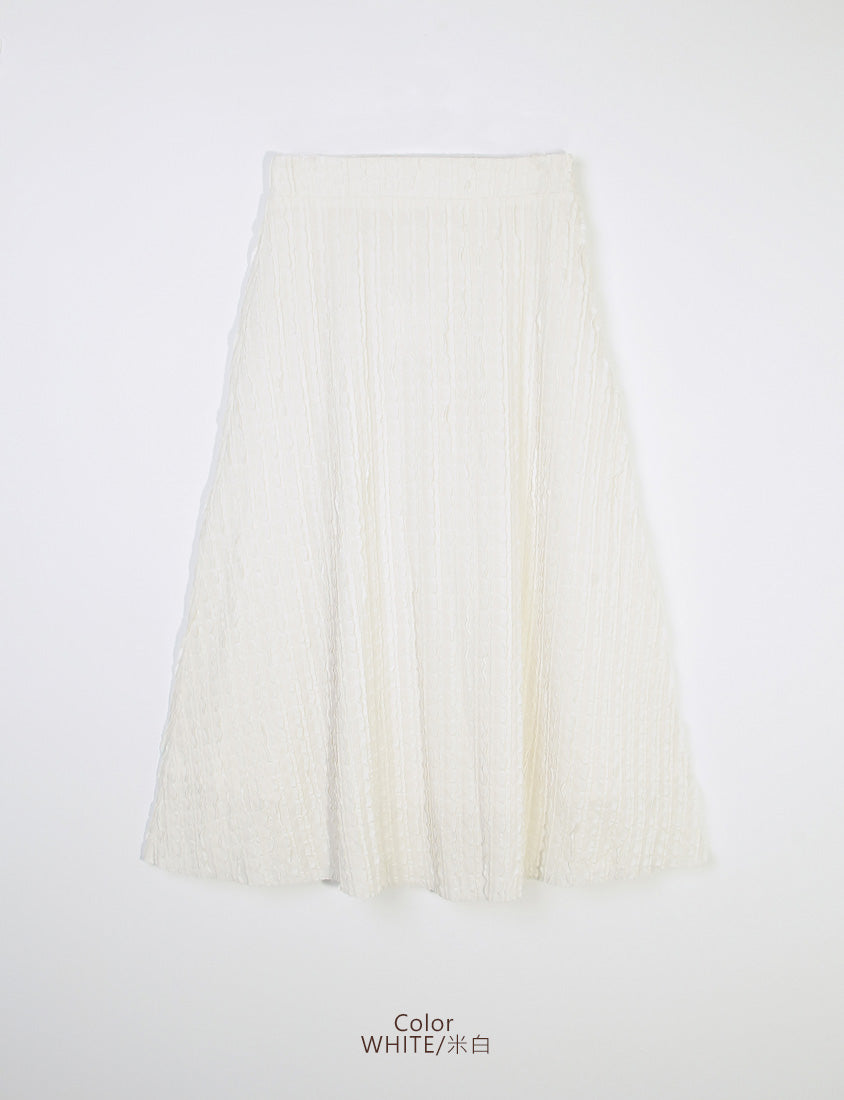 Soft Stretch Crinkled Elastic Waist Plus Size Maxi Skirt