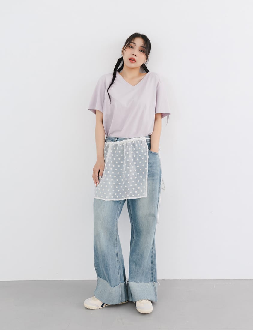 Bold Cuffed Plus Size Flare Jeans