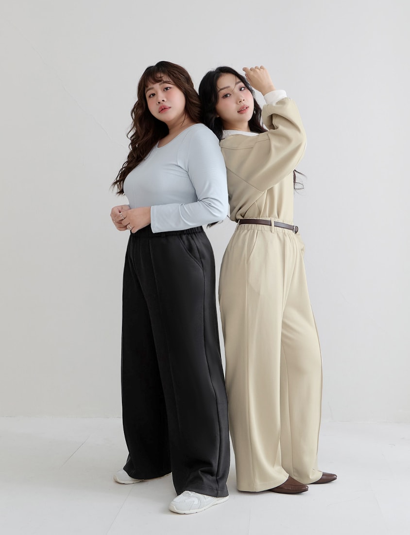 Slimming Cloud Cotton High Waist Plus Size Wide Leg Pants