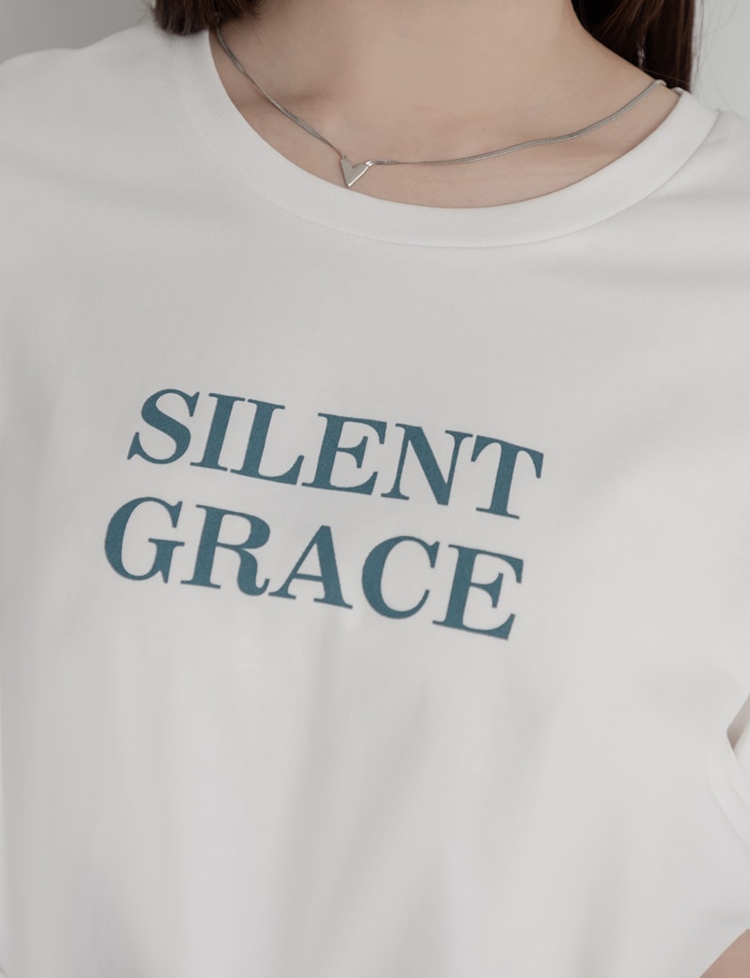 MISS. Basic Graphic Print Plus Size Short Sleeve Tee
