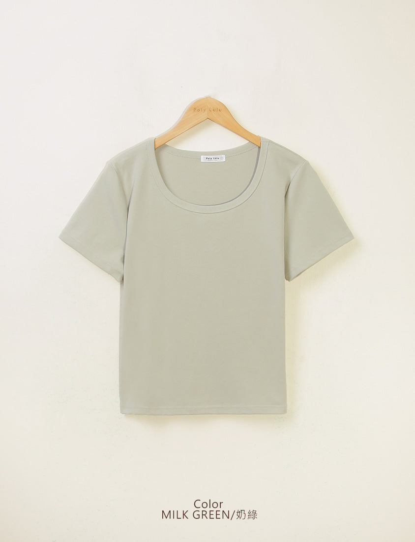 U-Neck Multicolor Plus Size Comfy Slim Tee