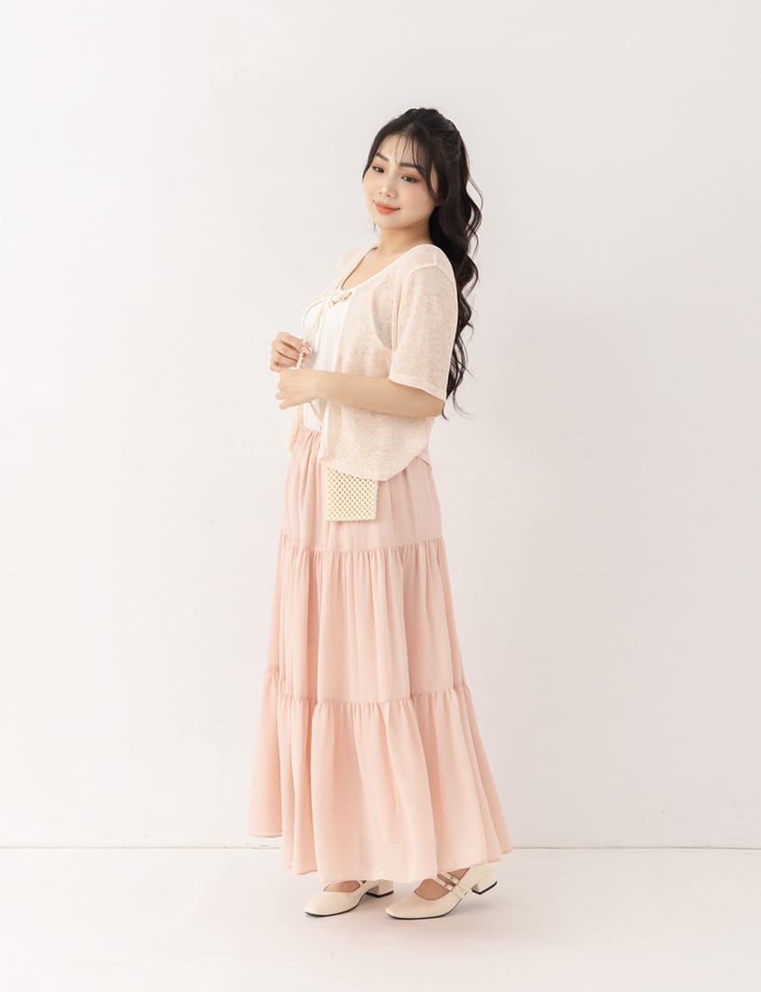 Multi-Layered Romantic Plus Size Chiffon Skirt