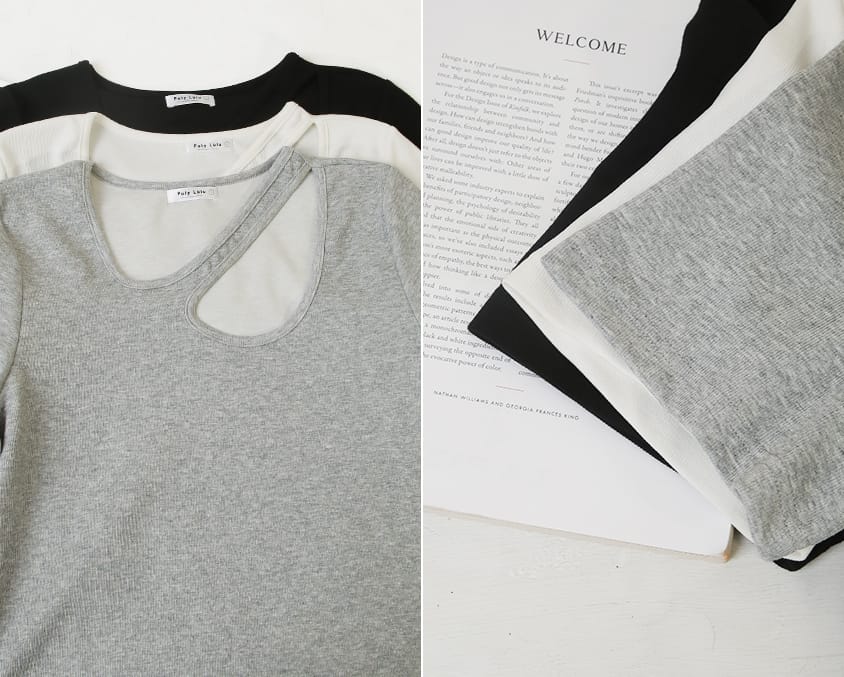 MUA! Sexy Ribbed Hollow Plus Size Short Sleeve Tee