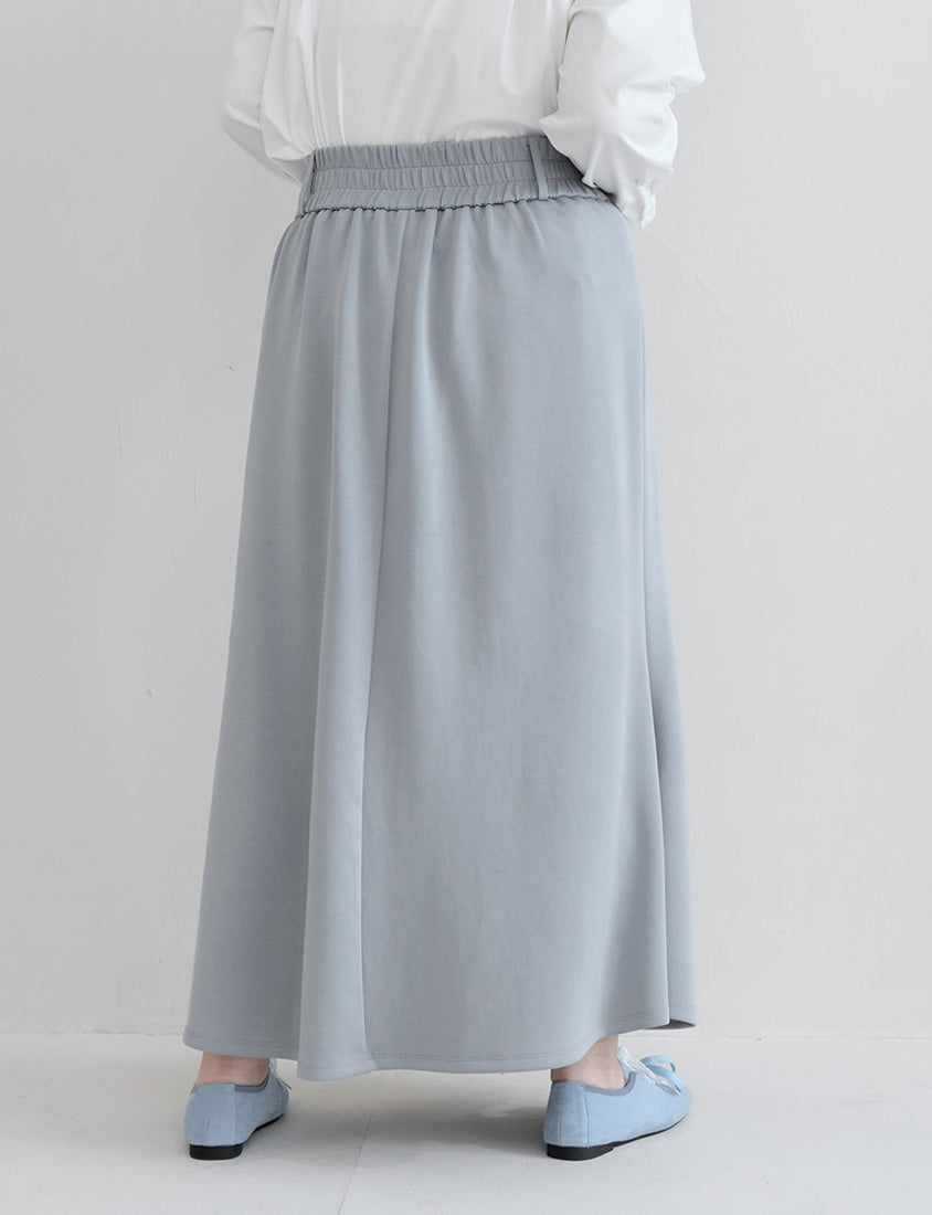 Cloud Cotton Elastic Back Waist Plus Size Mermaid Maxi Skirt