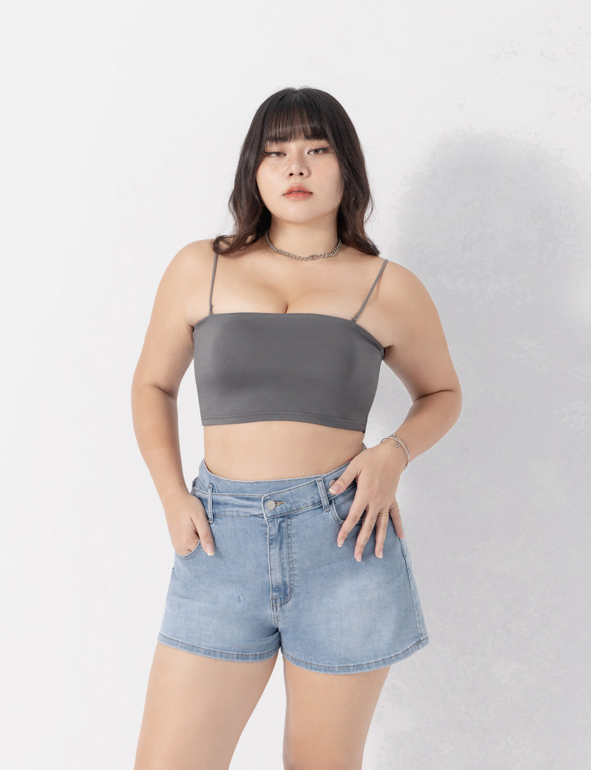Pobra. Removable Padded Silky Milk Plus Size Bandeau BRATOP