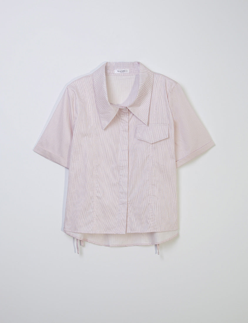 MORE U Pinstripe Side-Tie Plus Size Shirt