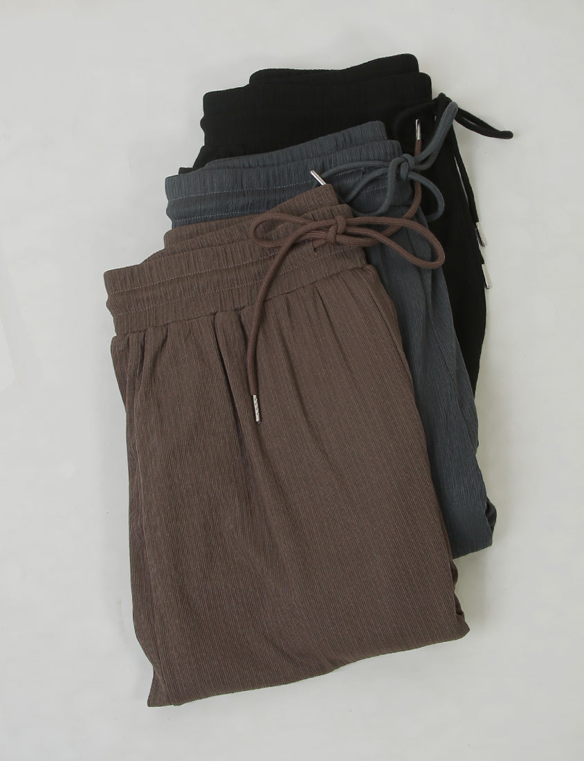 Hip-Contouring Comfy Ribbed Slimming Plus Size Wide Leg Pants