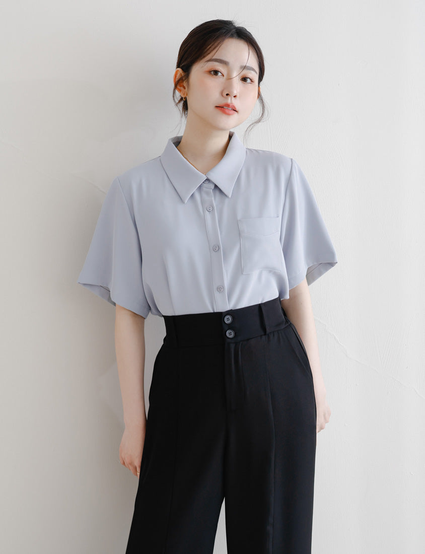MISS. Silky Cool Morandi Colors Plus Size Shirt
