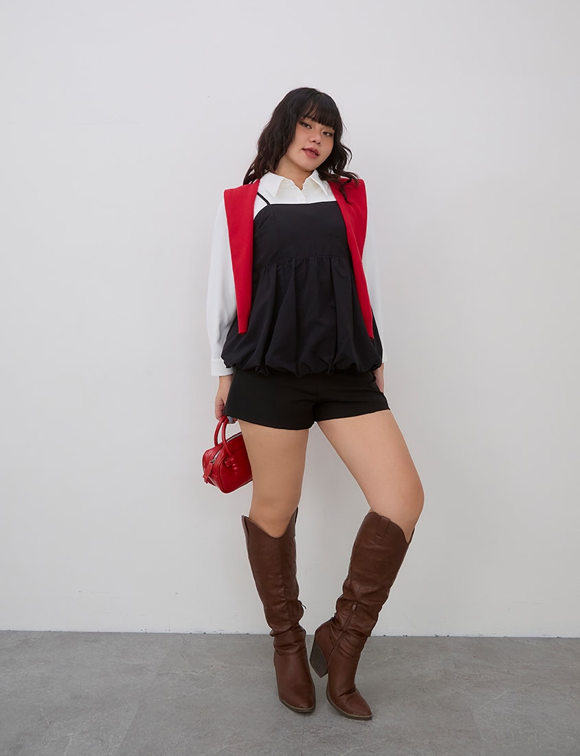 Versatile Center Stitch Plus Size Tailored Shorts