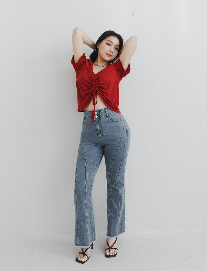 MUA! Ultra Slimming Stitch Stretchy Plus Size Flared Pants