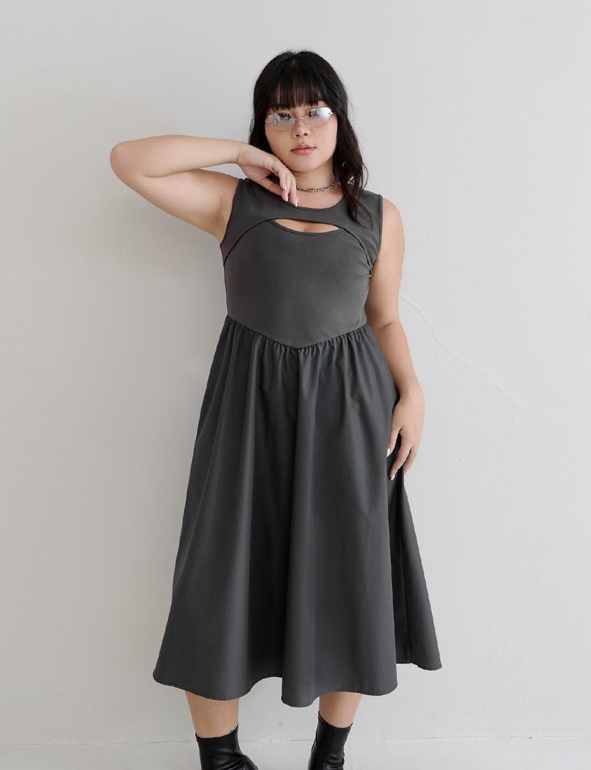 MUA! Hot Front Cut-Out Plus Size Tank Dress