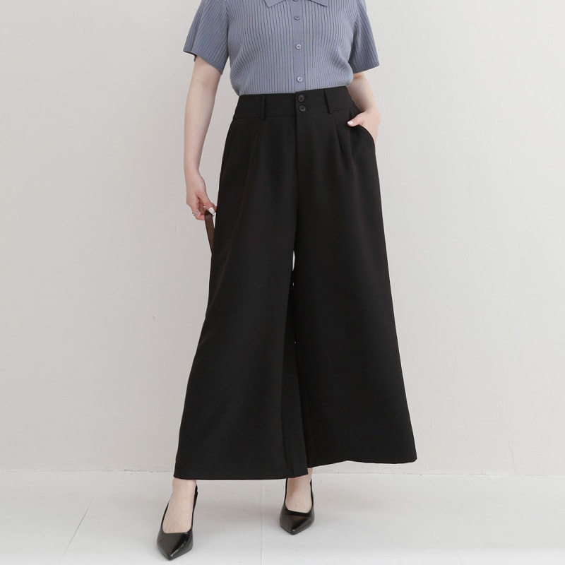 MISS. Pear-Shaped Friendly Wrinkle-Resistant Plus Size Wide Leg Trousers