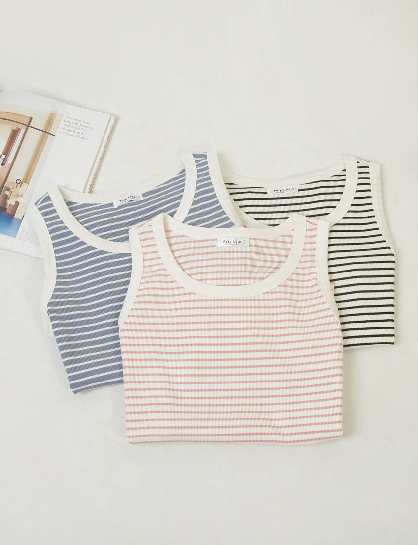 Summer Stripe Colorblock Plus Size Tank