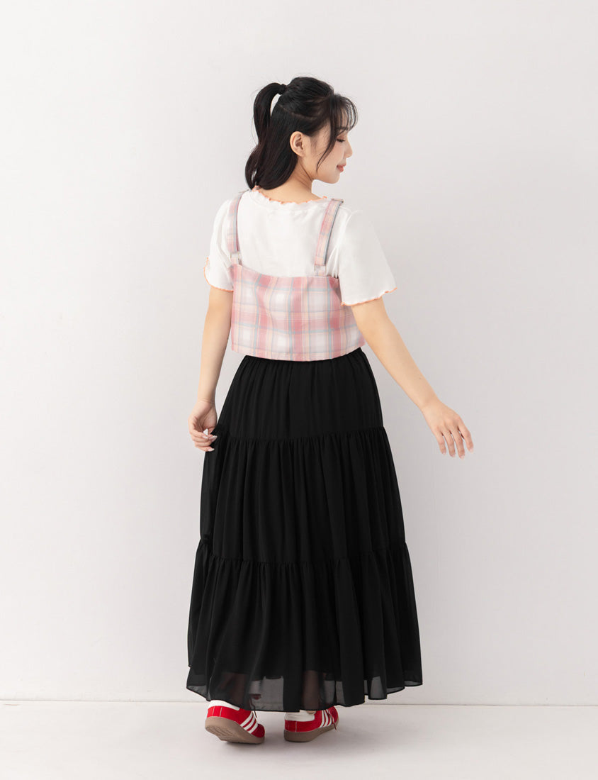Multi-Layered Romantic Plus Size Chiffon Skirt