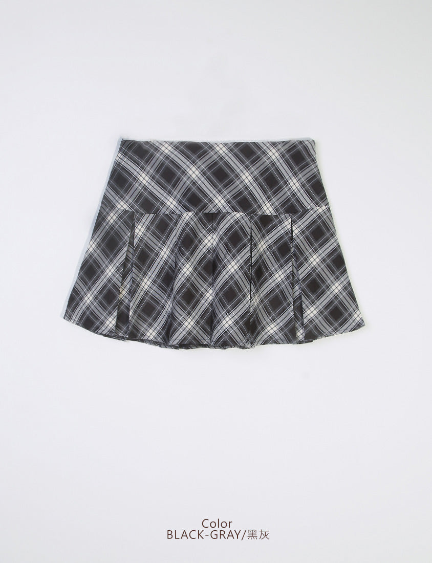 Preppy Pleated Plaid Plus Size Mini Skirt