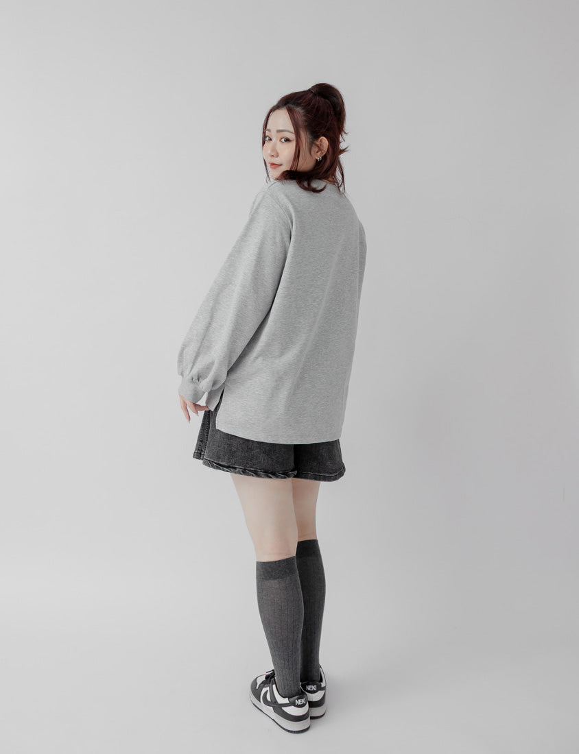 Oversized Cotton Slit Plus Size Sweatshirt (Unisex)