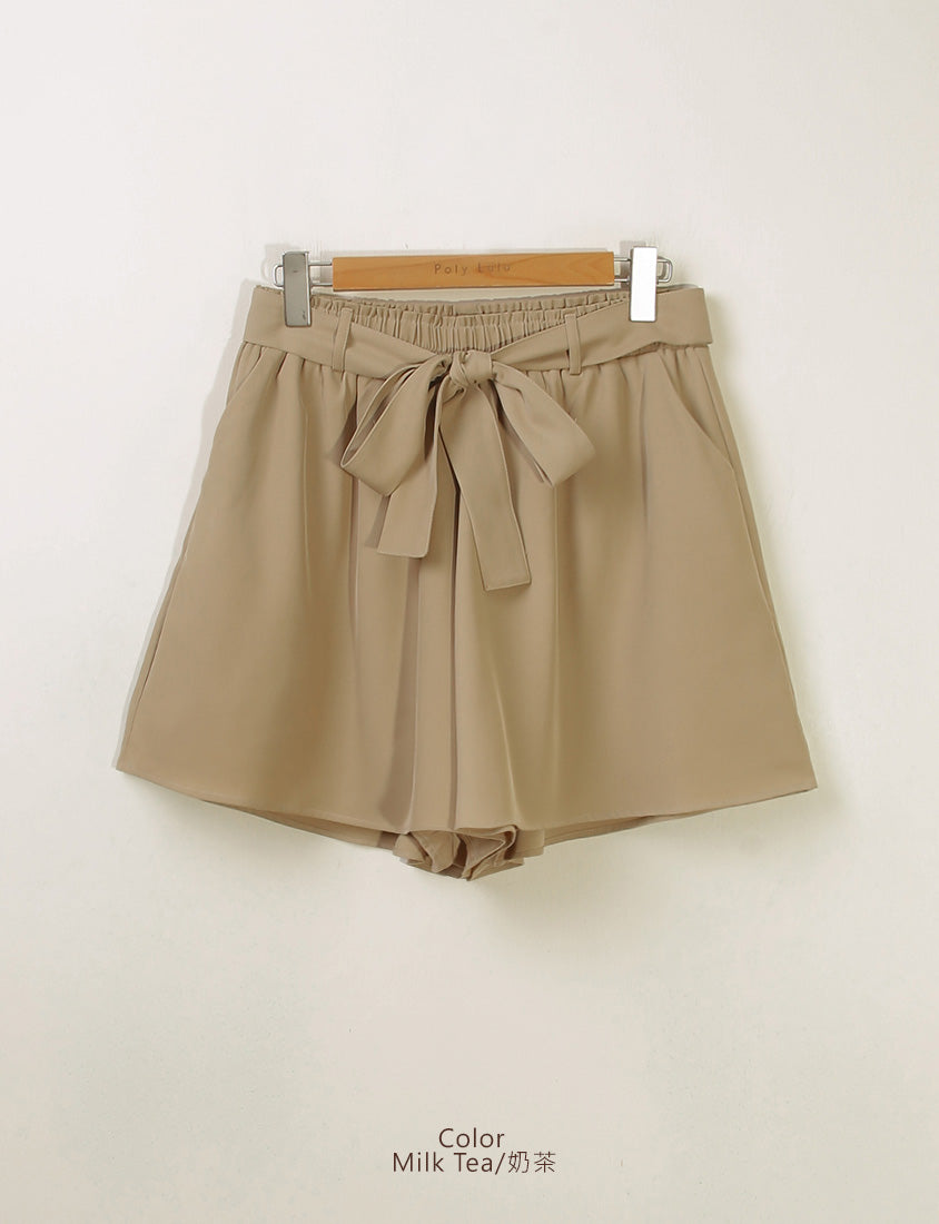 Floral Ruffled Elastic Waist Flowy Plus Size Mini Skort  (With Waist Tie)