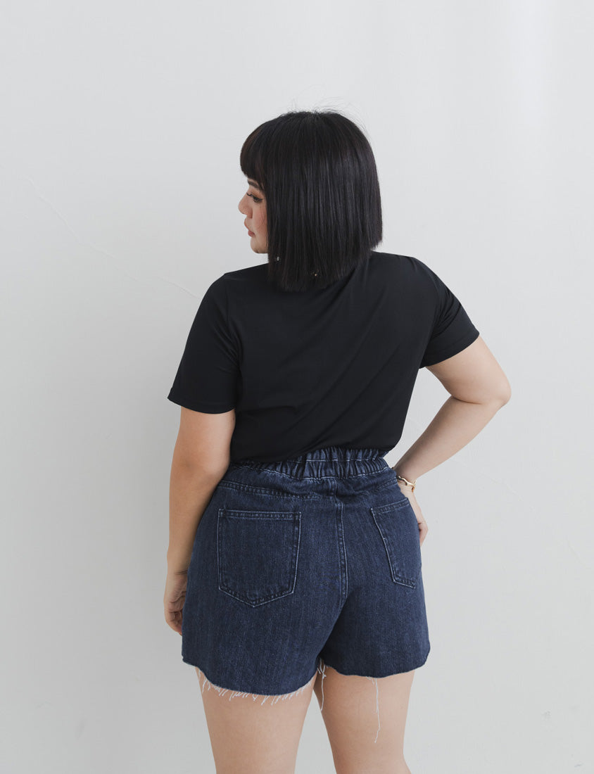 MUA!  Silky Cool-Girl Ruched Plus Size Short Sleeve Top
