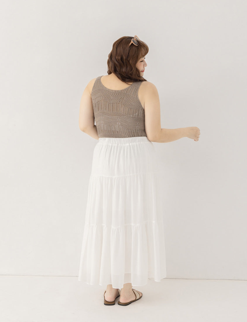 Multi-Layered Romantic Plus Size Chiffon Skirt
