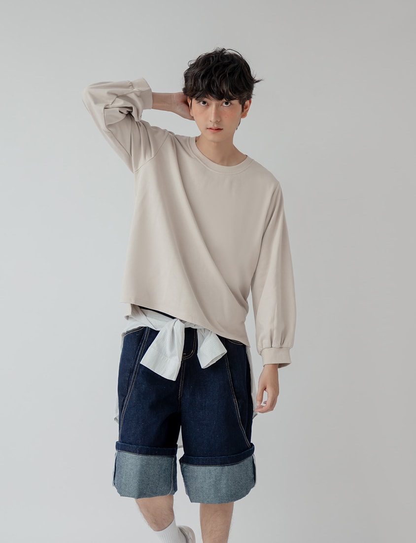 Oversized Cotton Slit Plus Size Sweatshirt (Unisex)