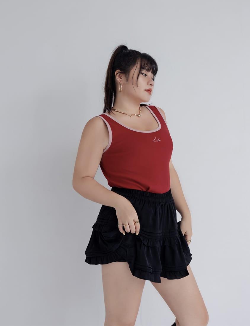 MUA! Ruffled Elastic Waist Plus Size MiniSkirt