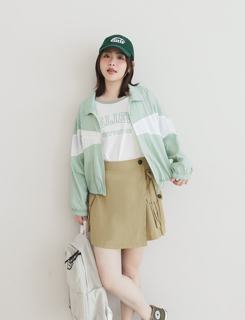 Sweet Crew Neck Colorblock Lettering Plus Size Tee