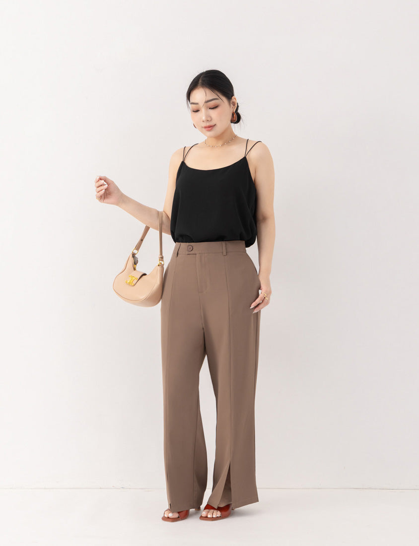 MISS. Elegant Textured Open-Back Plus Size Chiffon Camisole