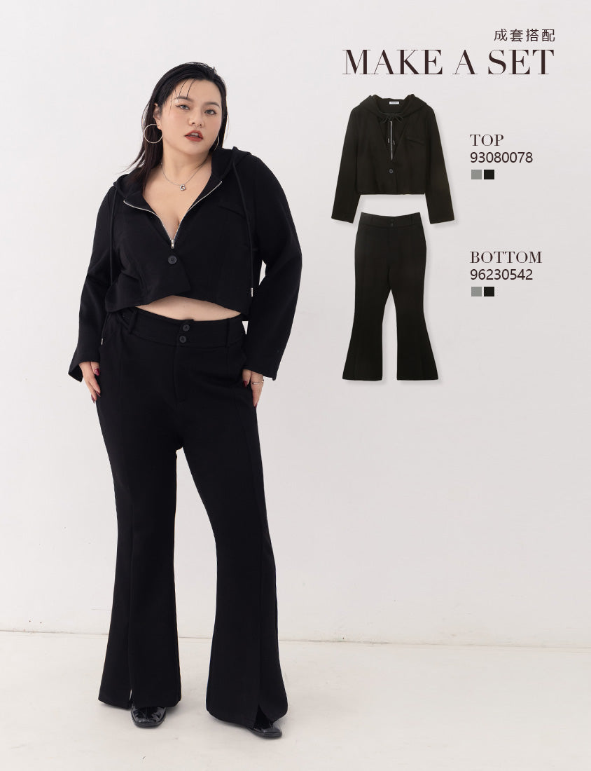 MUA! Sexy Space Cotton Front Slit Plus Size Flare Pants