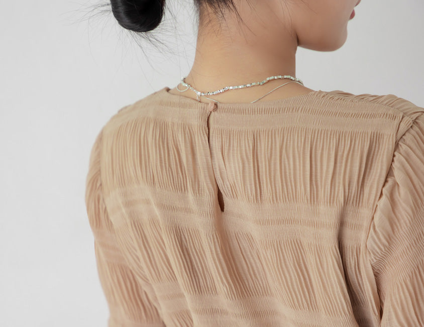 MISS. Korean Style Crinkled Plus Size Chiffon Top