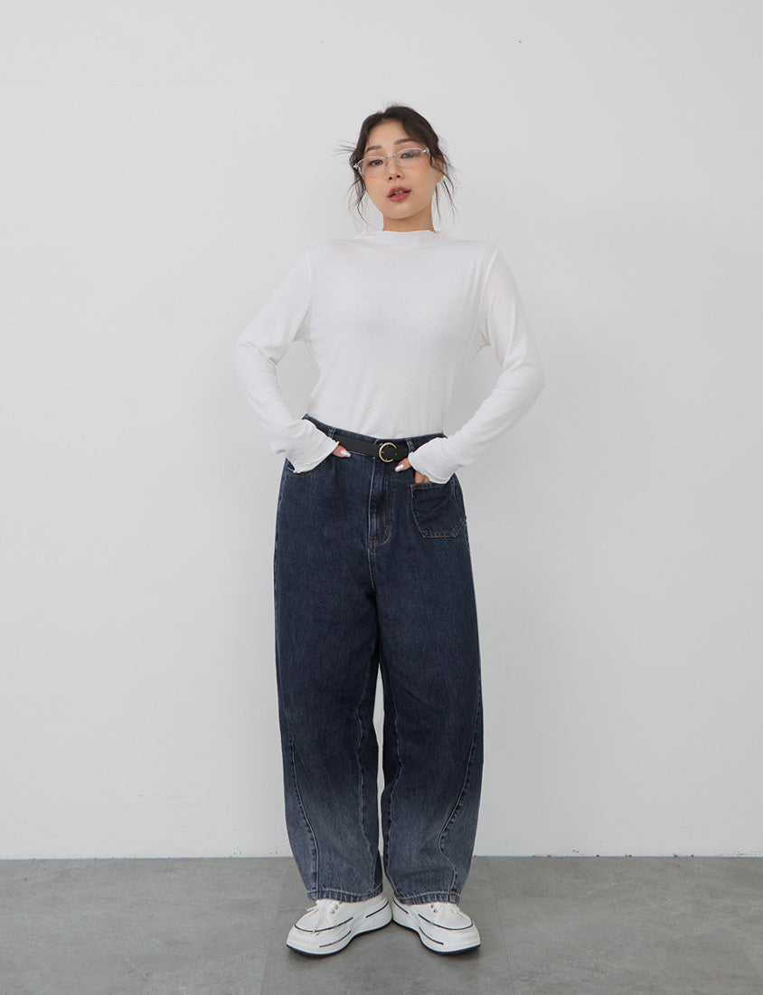 Classic Soft Ribbed Lettuce Edge Plus Size Top