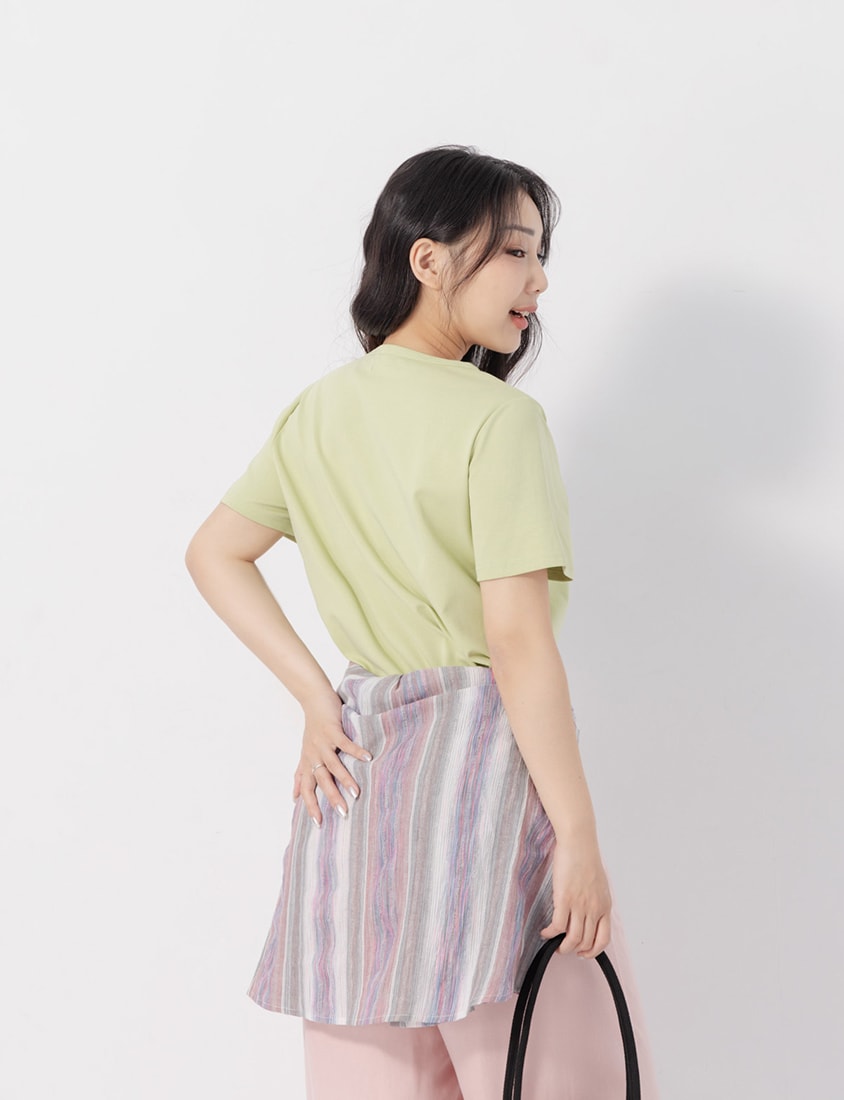 Versatile V-Neck Faux Two Piece Plus Size Tee