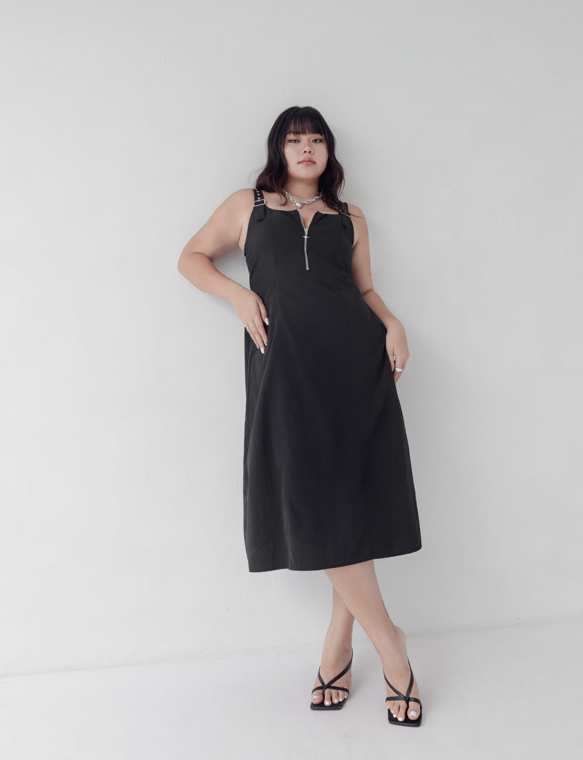 MUA! Adjustable Cargo Zip-Up Plus Size Cami Dress