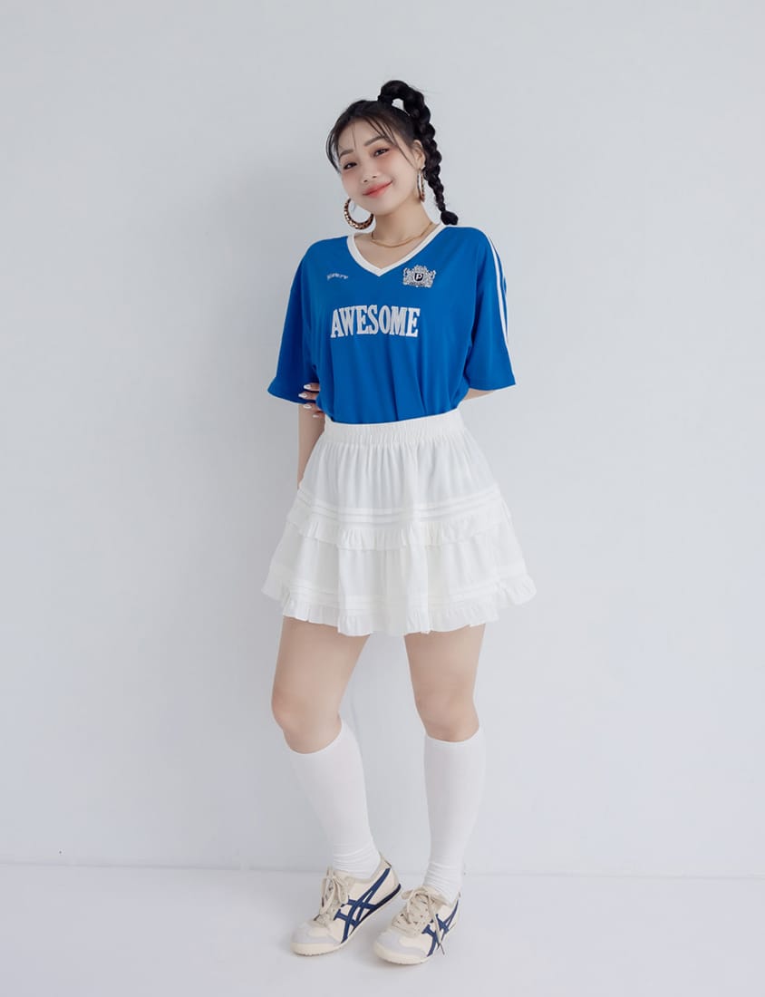 MUA! Ruffled Elastic Waist Plus Size MiniSkirt