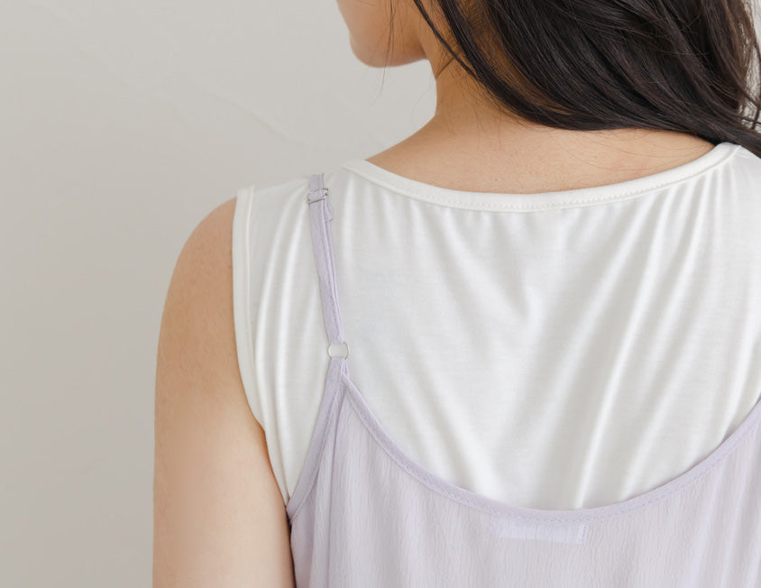 Two Piece Sheer Crinkled Tiered Plus Size Maxi Dress (with Inner Tank)