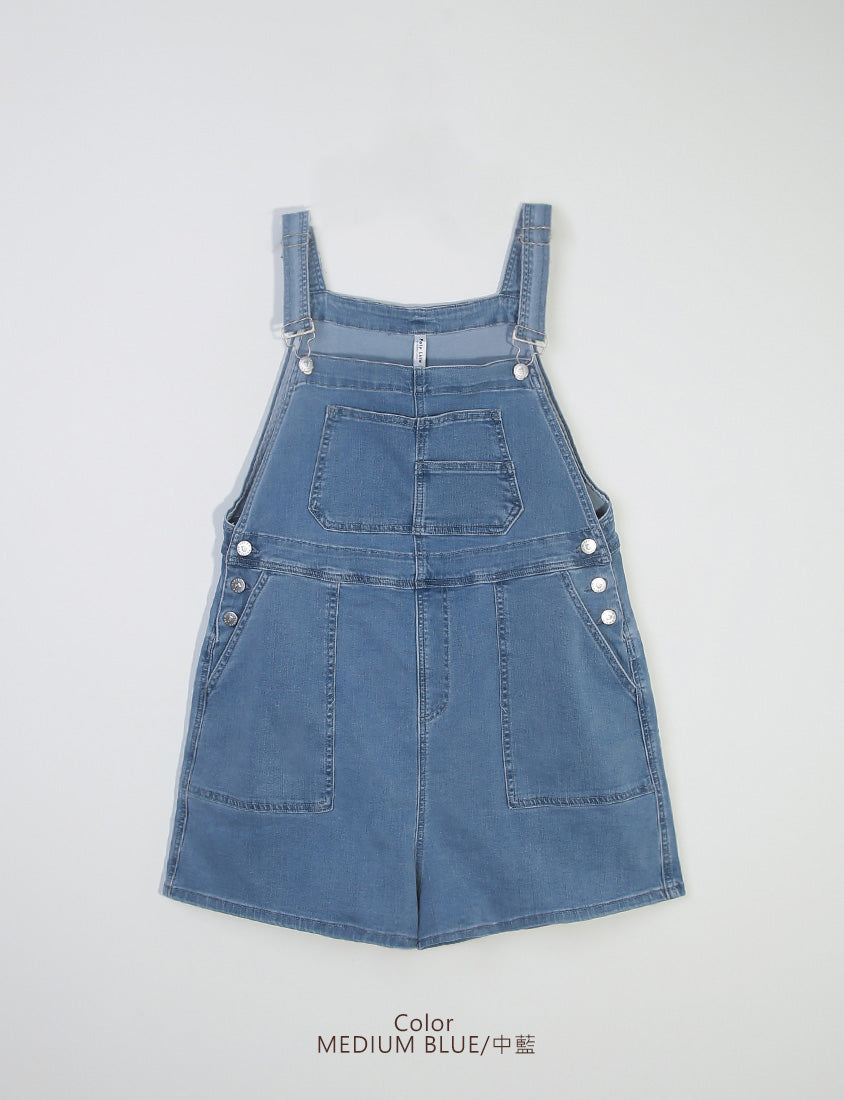 Adjustable Multi-Pocket Denim Plus Size Overalls Shorts