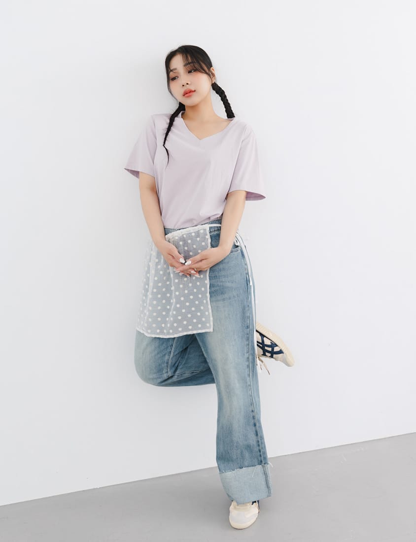 Bold Cuffed Plus Size Flare Jeans