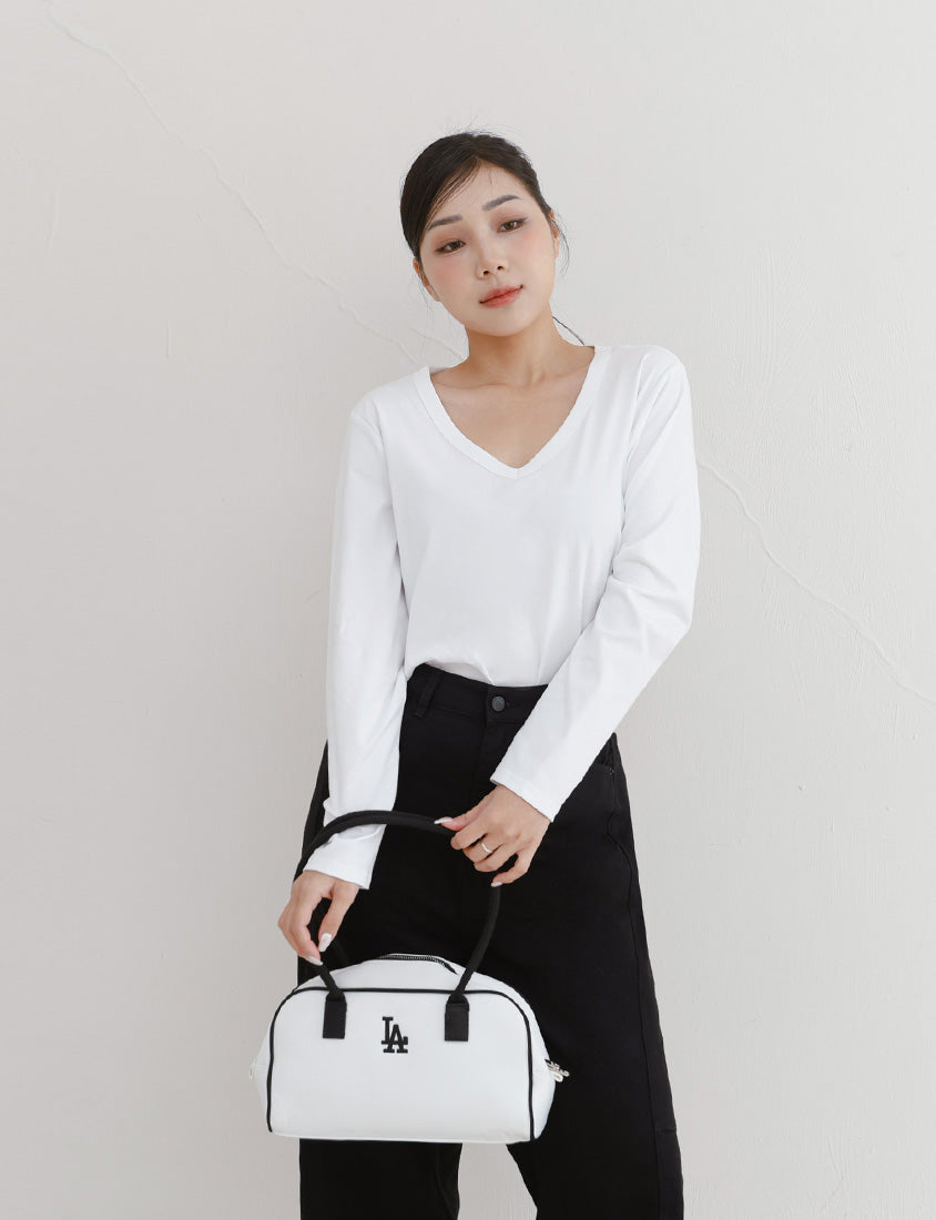 V-Neck Slim Fit Plus Size Long Sleeve Tee