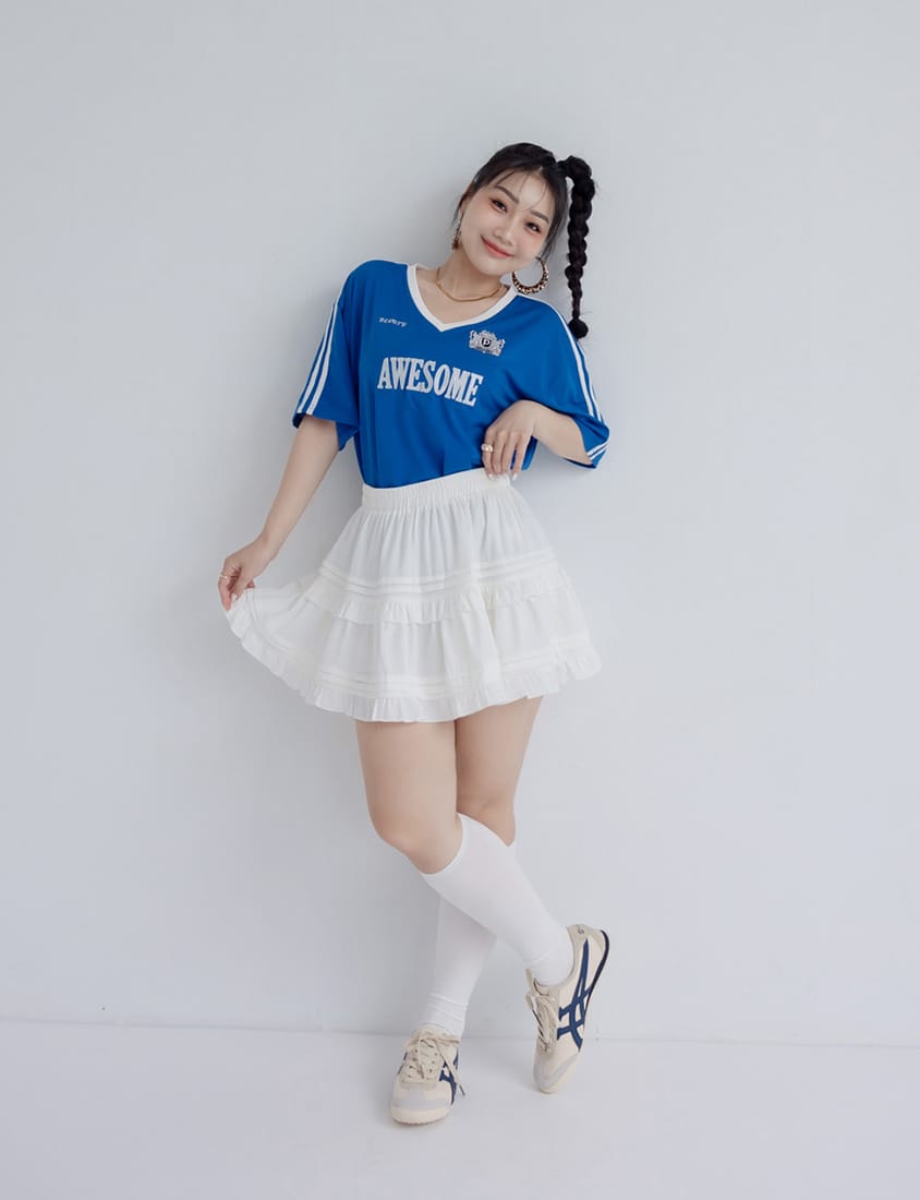 MUA! Ruffled Elastic Waist Plus Size MiniSkirt