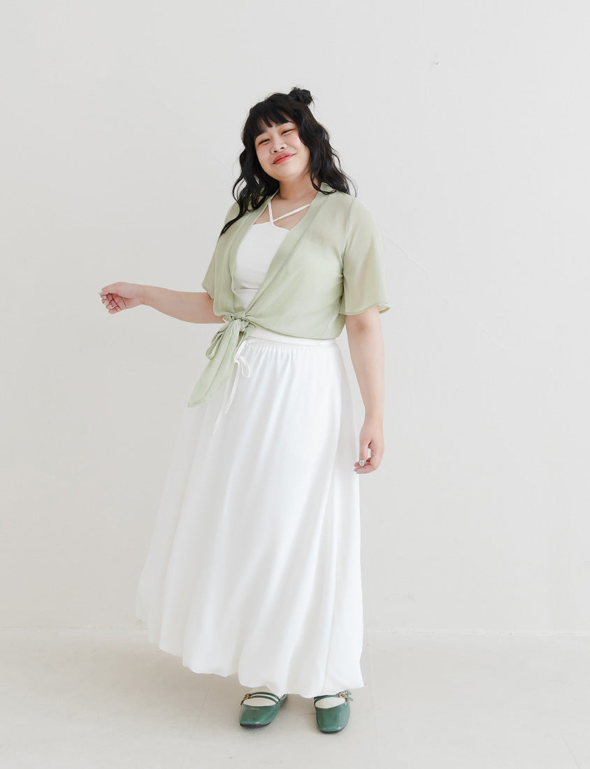 Summer Multicolor Sheer Tie-Front Plus Size Cover-Up